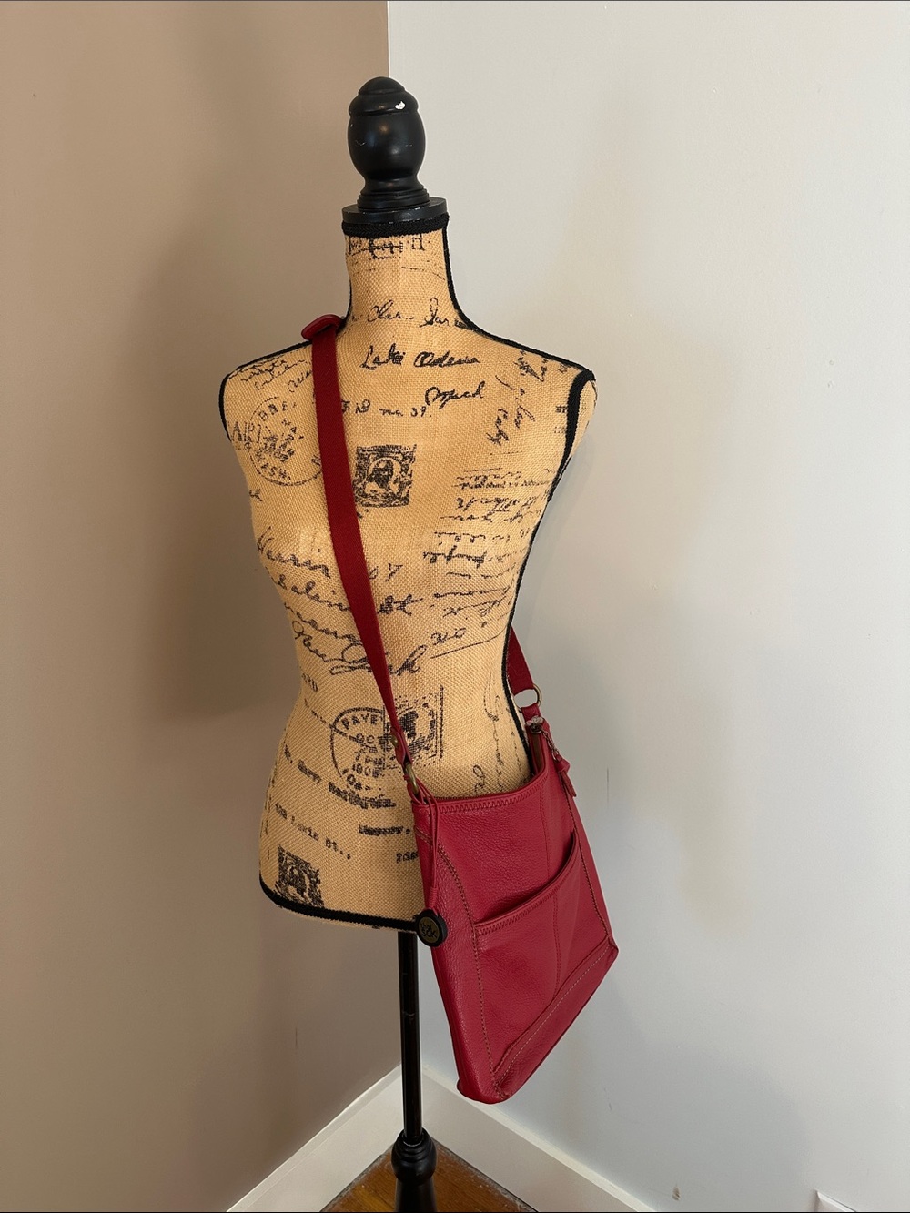 THE SAK Red Crossbody Shoulder Bag - Womens Leather-Style Purse